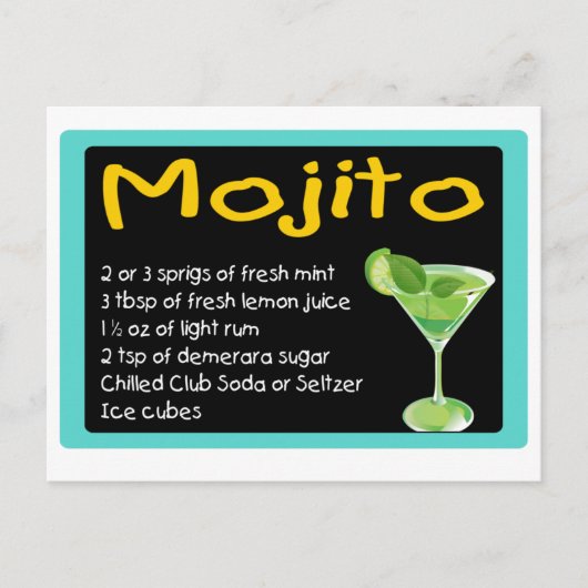 Mojito Recipe Postkarte (Vorderseite)