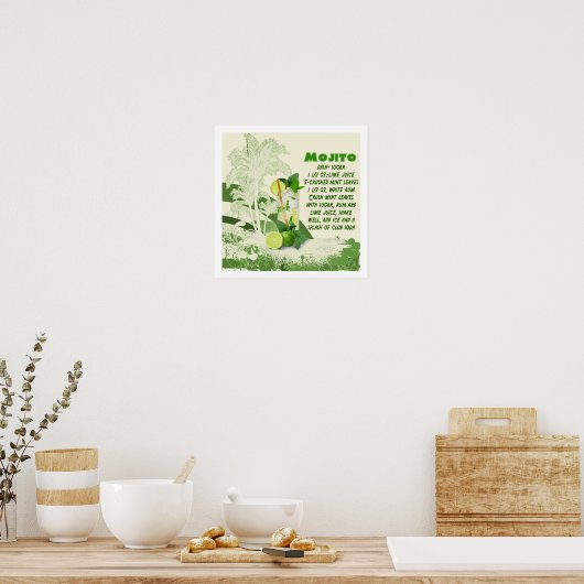 Mojito Recipe Print Poster (Küche)