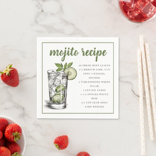 Mojito Recipe Serviette (Beispiel)