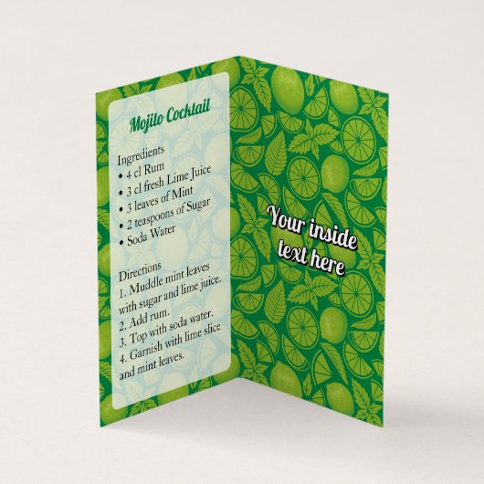 Mojito Recipe Visitenkarten (Innenseite)