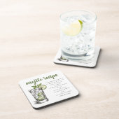 Mojito-Rezept / Illustrierter Cocktail-Drink Getränkeuntersetzer (Rechte Seite)