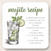 Mojito-Rezept / Illustrierter Cocktail-Drink Getränkeuntersetzer (Vorderseite)