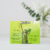 Mojito-Rezept Postkarte (Stehend Vorderseite)