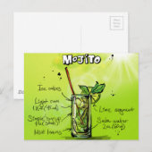 Mojito-Rezept Postkarte (Vorne/Hinten)