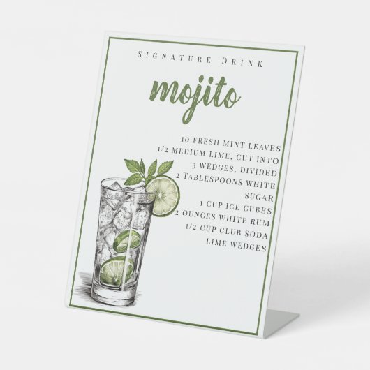 Mojito Rezept Signature Drink Sockelschild (Vorderseite)