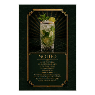 Mojito-Rezeptposter Bar-Kunst Poster