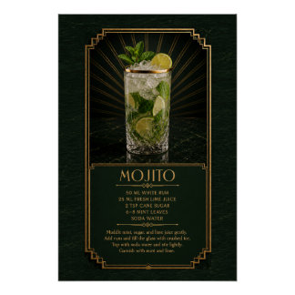 Mojito-Rezeptposter | Bar-Kunst Poster