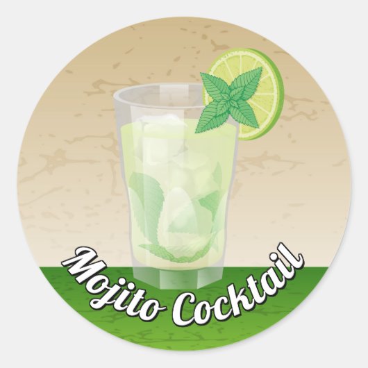 Mojito Runder Aufkleber (Vorderseite)