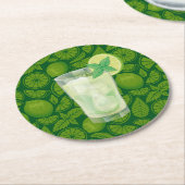 Mojito Runder Pappuntersetzer (Angewinkelt)