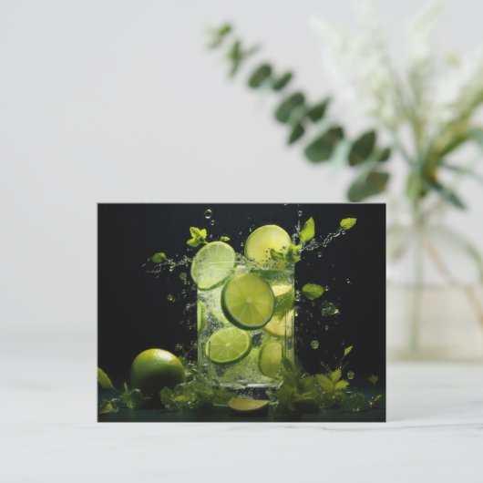 Mojito Splash Postkarte (Stehend Vorderseite)