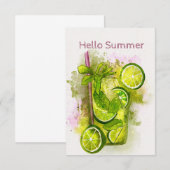 Mojito Summer Greeting Card Dankeskarte (Vorne/Hinten)