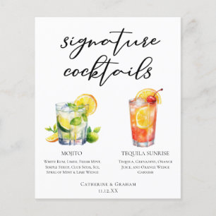 Mojito Tequila Sunrise Wedding Cocktails Menü