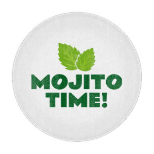 Mojito Time Cocktailparty Runde Glas Barkeeper  Schneidebrett