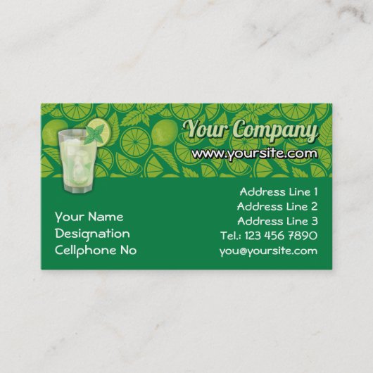 Mojito Visitenkarte (Vorderseite)