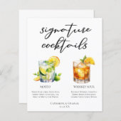 Mojito Whiskey Sour Signature Cocktails Menü (Vorne/Hinten)