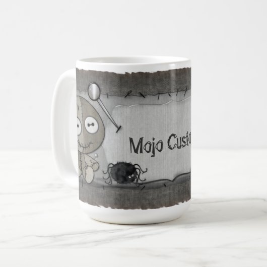 MOJO Gothic Voodoo Doll PERSONALISIERT Kaffeetasse (Vorderseite Links)