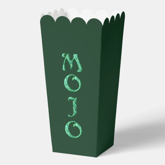 Mojo-grüne Popcorn-Box Geschenkschachtel (Vorderseite)