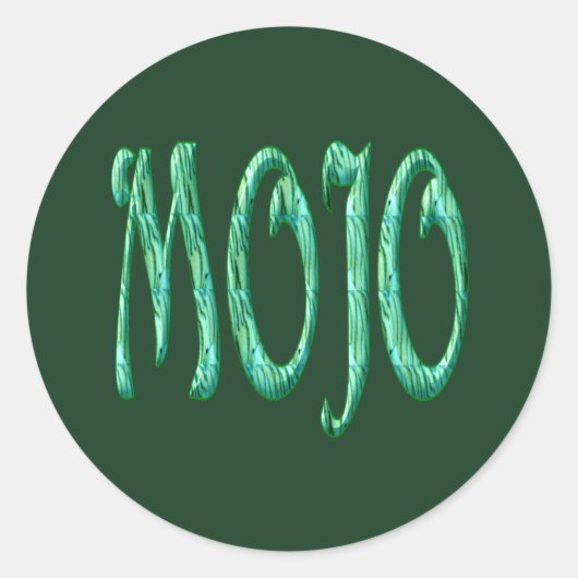 Mojo-grüne runde Aufkleber (Vorderseite)