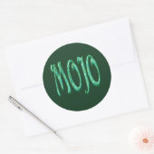 Mojo-grüne runde Aufkleber (Umschlag)