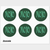 Mojo-grüne runde Aufkleber (Blatt)