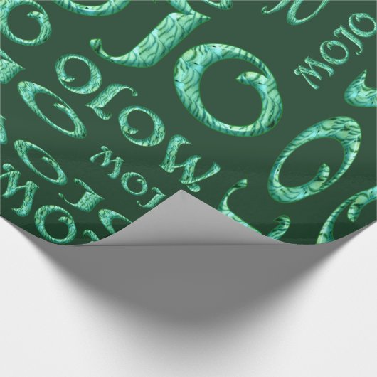 Mojo-grünes glänzendes Papier Geschenkpapier (Ecke)