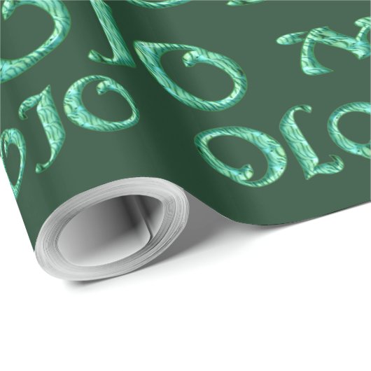 Mojo-grünes glänzendes Papier Geschenkpapier (Rolleneckpunkt)