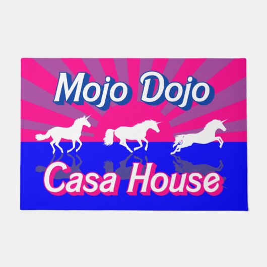 Mojo House Bisexual Flag Unicorn Fußmatte (Vorderseite)