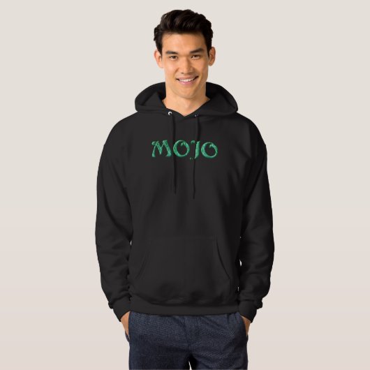 Mojo Männer schwarze Kapuzenpullover Hoodie (Vorne ganz)
