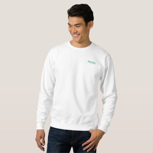 Mojo Männer weiße Sweatshirt-Tasche Sweatshirt (Vorne ganz)