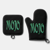 Mojo-Mitt aus Siliconofen, schwarz, Topfhalter Set (Vorderseite)