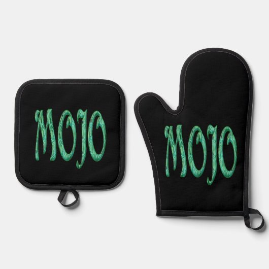 Mojo-Mitt aus Siliconofen, schwarz, Topfhalter Set (Vorderseite)