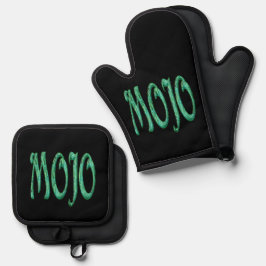Mojo-Mitt aus Siliconofen, schwarz, Topfhalter Set