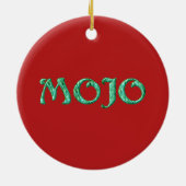 Mojo-Rot-Kleidung Keramik Ornament (Hinten)