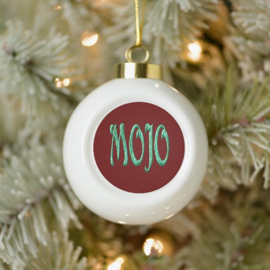 Mojo Rote Keramik Weihnachtsballer Ornament (Baum)