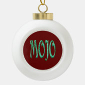 Mojo Rote Keramik Weihnachtsballer Ornament (Vorderseite)