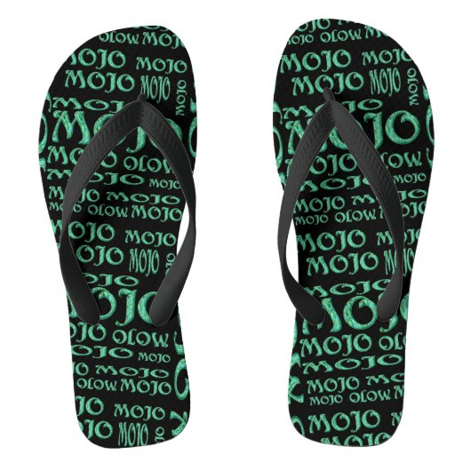 Mojo-Schwarz-Breitflip-Flops Badesandalen (Fußbett)