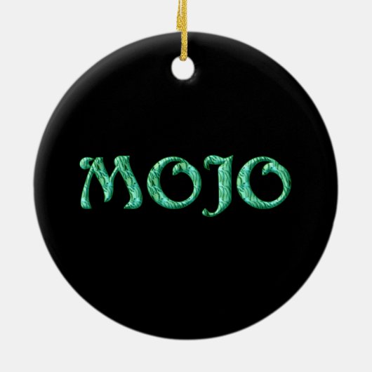 Mojo schwarz hängend rund keramik ornament (Hinten)