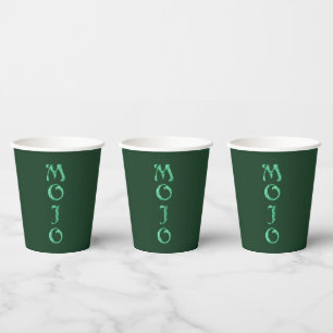 Mojo-Tassen aus grünem Papier Pappbecher
