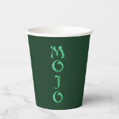 Mojo-Tassen aus grünem Papier Pappbecher (Vorderseite)