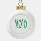 Mojo-weiße Keramik Weihnachtsballverzierung Keramik Kugel-Ornament (Vorderseite)