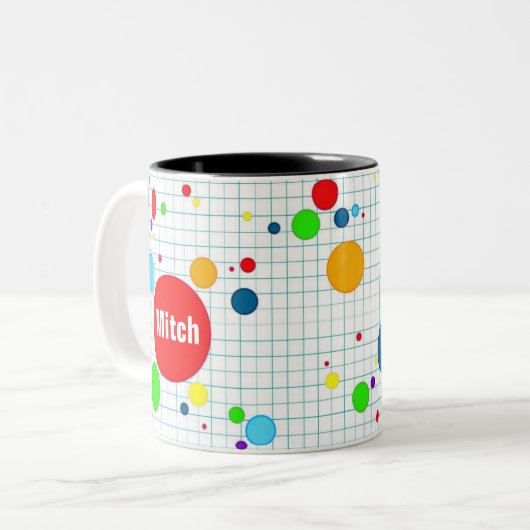 Mok - computerspel agario-stijl - jongen zweifarbige tasse (Vorderseite Links)