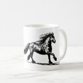 Mok met pentekening van Fries paard Kaffeetasse (VorderseiteRechts)