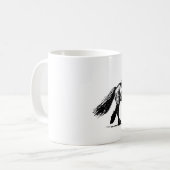 Mok met pentekening van Fries paard Kaffeetasse (Vorderseite Links)