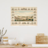 Mokelumne Hill Panoramic Karte 1855 (1107A) Poster (Küche)