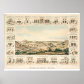 Mokelumne Hill Panoramic Karte 1855 (1107A) Poster (Vorne)