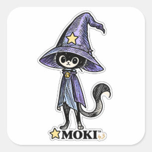 MOKI™ Magischer Original-Katze-Sticker Quadratischer Aufkleber