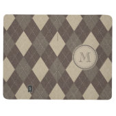 Mokka Chocca Brown Raute mit Monogramm Taschennotizbuch (Vorderseite)