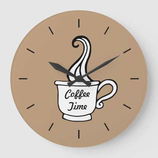 Mokka-Kaffee-Wanduhr Große Wanduhr (Vorderseite)