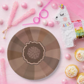 Mokka-Mousse-Daisy-Blumen Pappteller (Party)