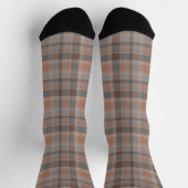 Mokka-Mousse und grau kariert Socken (Oben)